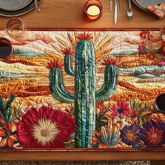 Cactus Sunset Quilted Table Runner NCU0VH5861