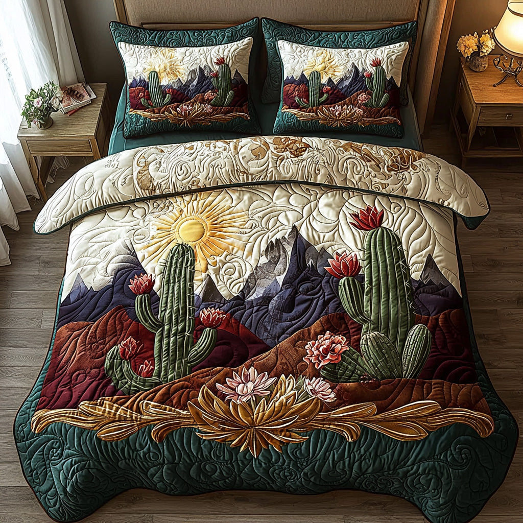 Cactus Trail 3-Piece Quilted Bedding Set NCU0DV6703
