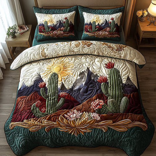 Cactus Trail 3-Piece Quilted Bedding Set NCU0DV6703