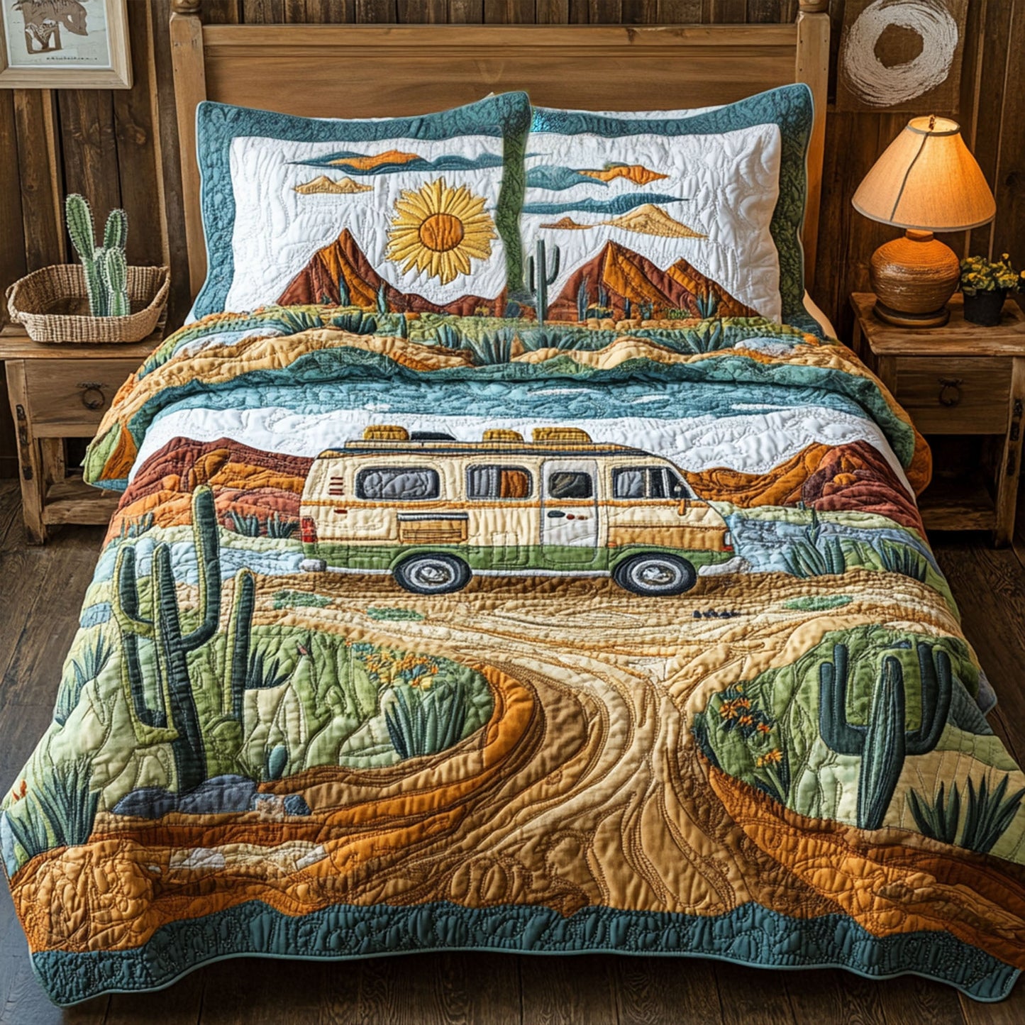 Cactus Trails 3-Piece Quilted Bedding Set NCU0PT6076