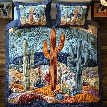 Cactus Whisper 3-Piece Quilted Bedding Set NCU0DV6709