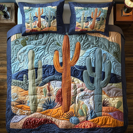 Cactus Whisper 3-Piece Quilted Bedding Set NCU0DV6709