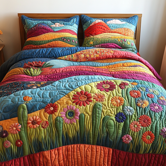 Cactus Wind 3-Piece Quilted Bedding Set NCU0DV4052