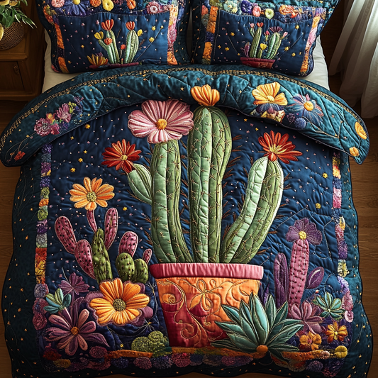 Cactus and Cradle 3-Piece Quilted Bedding Set NCU0DV2522