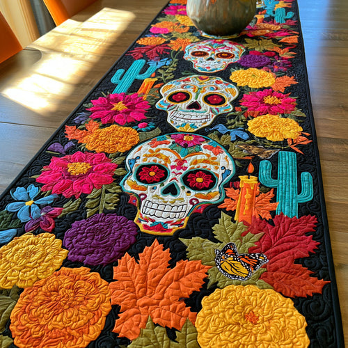 Calavera in Bloom Quilted Table Runner NCU0PT12010