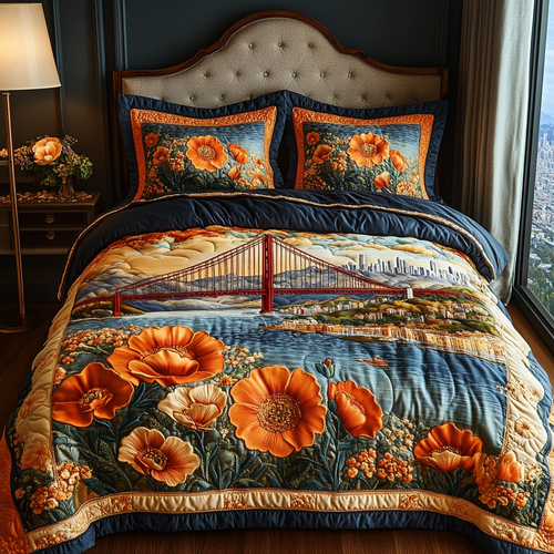 California Sunrise 3-Piece Quilted Bedding Set NCU0DV4918
