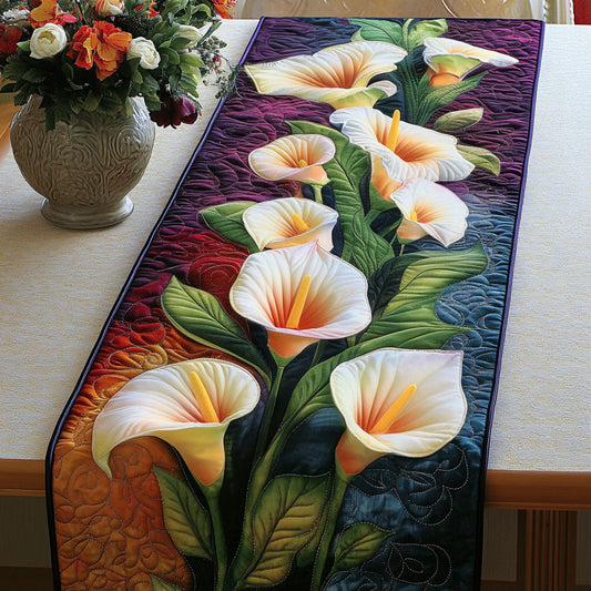 Calla Lily Rainbow Quilted Table Runner NCU0NT5212