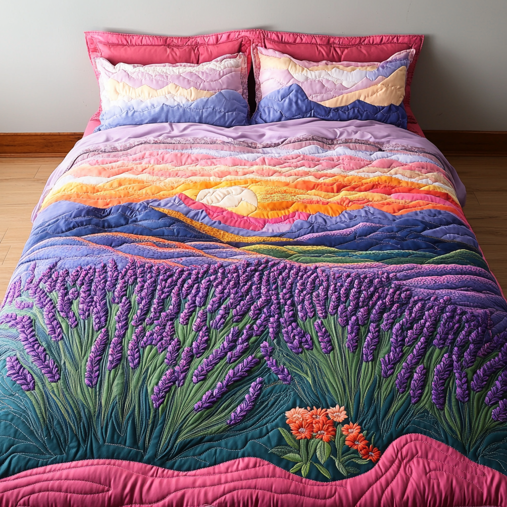 Calm Aroma 3-Piece Quilted Bedding Set NCU0DK6870