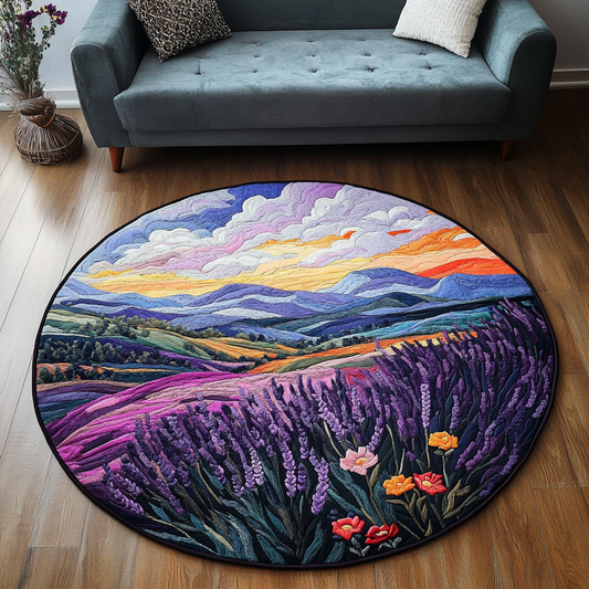 Calm Bloom Quilted Round Mat NCU0DK6946
