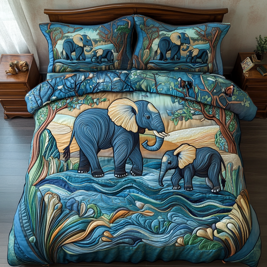 Calm Caravan 3-Piece Quilted Bedding Set NCU0VH4279