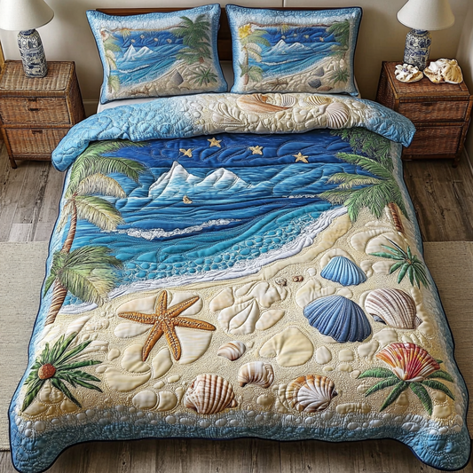 Calm Coast 3-Piece Quilted Bedding Set NCU0VL2330