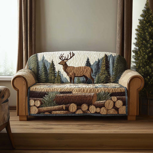 Calm Deer Quilted Sofa Cover NCU0NT10823