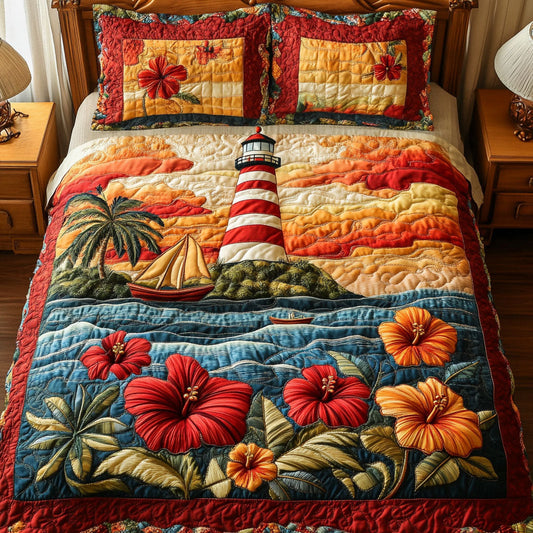 Calm Harbor 3-Piece Quilted Bedding Set NCU0NT7236