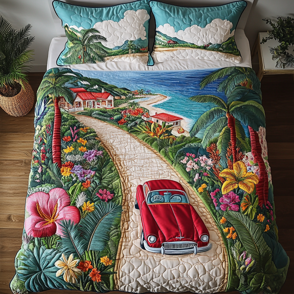 Calm Horizon 3-Piece Quilted Bedding Set NCU0DK6330