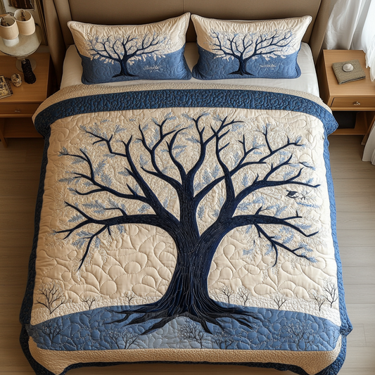 Calm Leaves 3-Piece Quilted Bedding Set NCU0DK9048