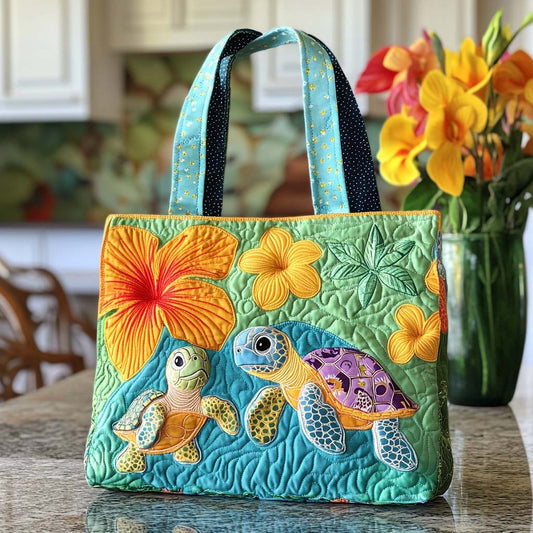 Calm Ocean Turtle Quilted Tote Bag NCU0NT8670