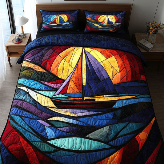 Calm Seas 3-Piece Quilted Bedding Set NCU0PT5449