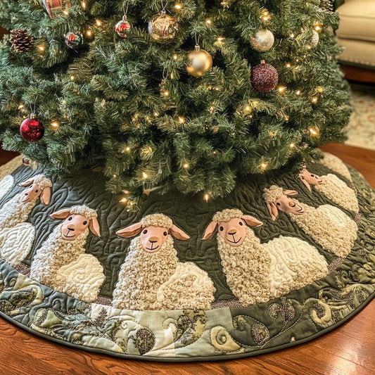 Calm Sheep Christmas Quilted Tree Skirt NCU0NT10788