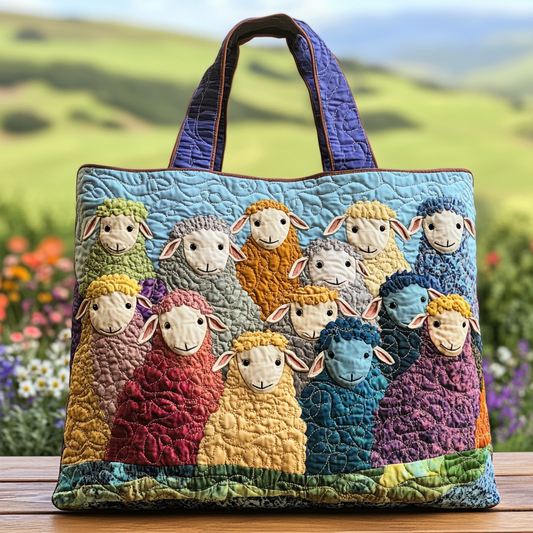 Calm Sheep Quilted Tote Bag NCU0DK9014