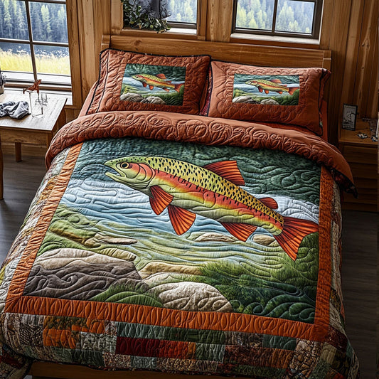 Calm Waters 3-Piece Quilted Bedding Set NCU0PT5539