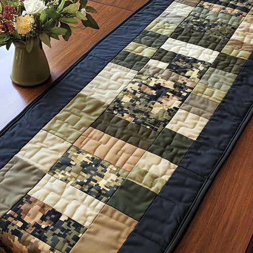 Camo Patchwork Quilted Table Runner NCU0NT7695