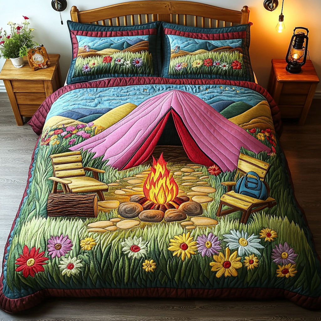 CampVibes 3-Piece Quilted Bedding Set NCU0DK6107