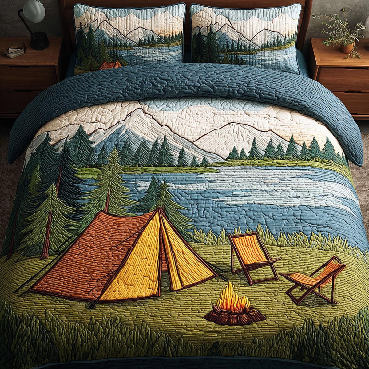 Camp Escape 3-Piece Quilted Bedding Set NCU0DV9680