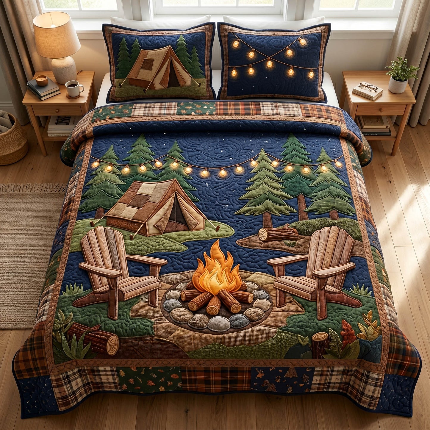 Camp Escape 3-Piece Quilted Bedding Set NCU0TD2721