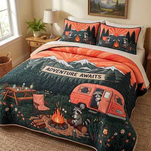 Camp Morning 3-Piece Quilted Bedding Set NCU0XD2824