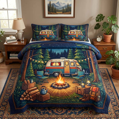 Camp Night 3-Piece Quilted Bedding Set NCU0XD2795