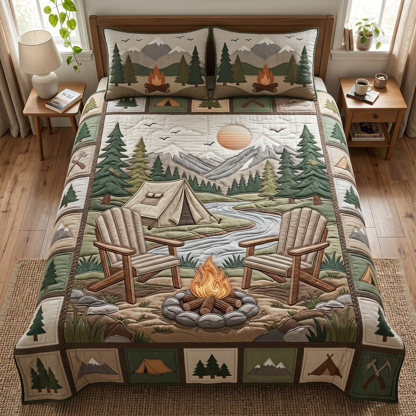 Camp Retreat 3-Piece Quilted Bedding Set NCU0TD2722