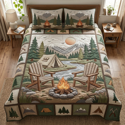 Camp Retreat 3-Piece Quilted Bedding Set NCU0TD2722