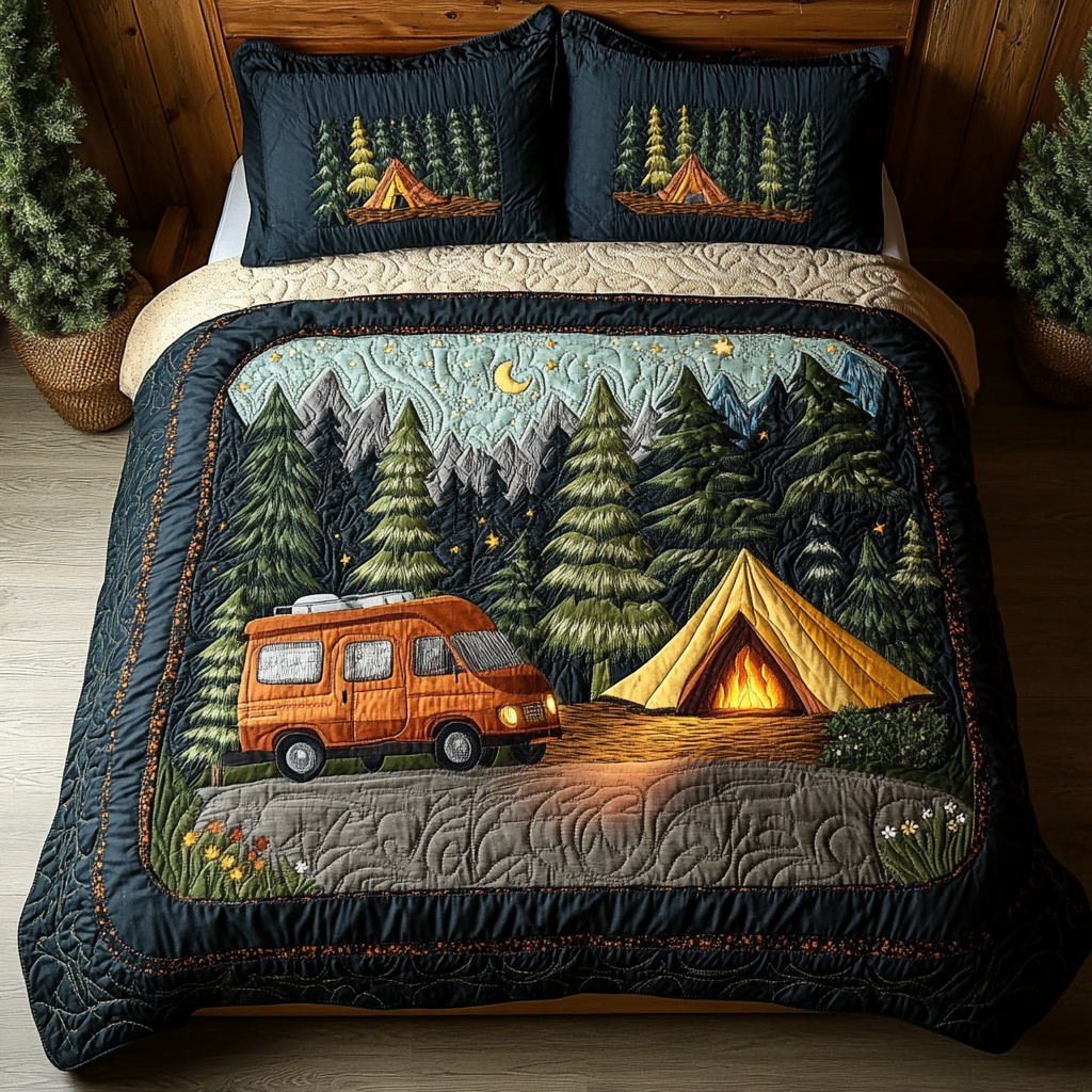 Camp Road 3-Piece Quilted Bedding Set NCU0DK9684