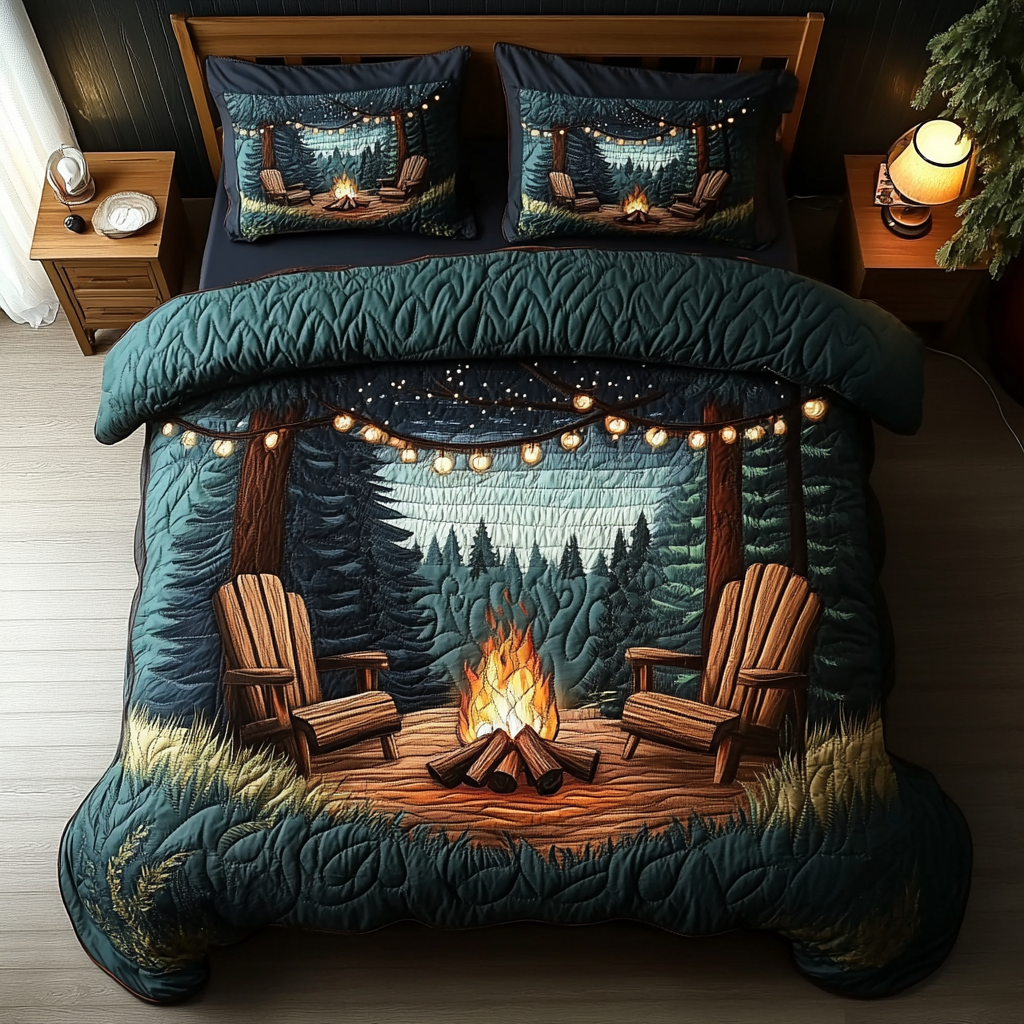 Camp Vibes 3-Piece Quilted Bedding Set NCU0DK7029