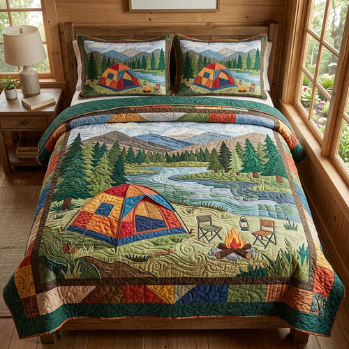 Camp Vibes 3-Piece Quilted Bedding Set NCU0DV9682