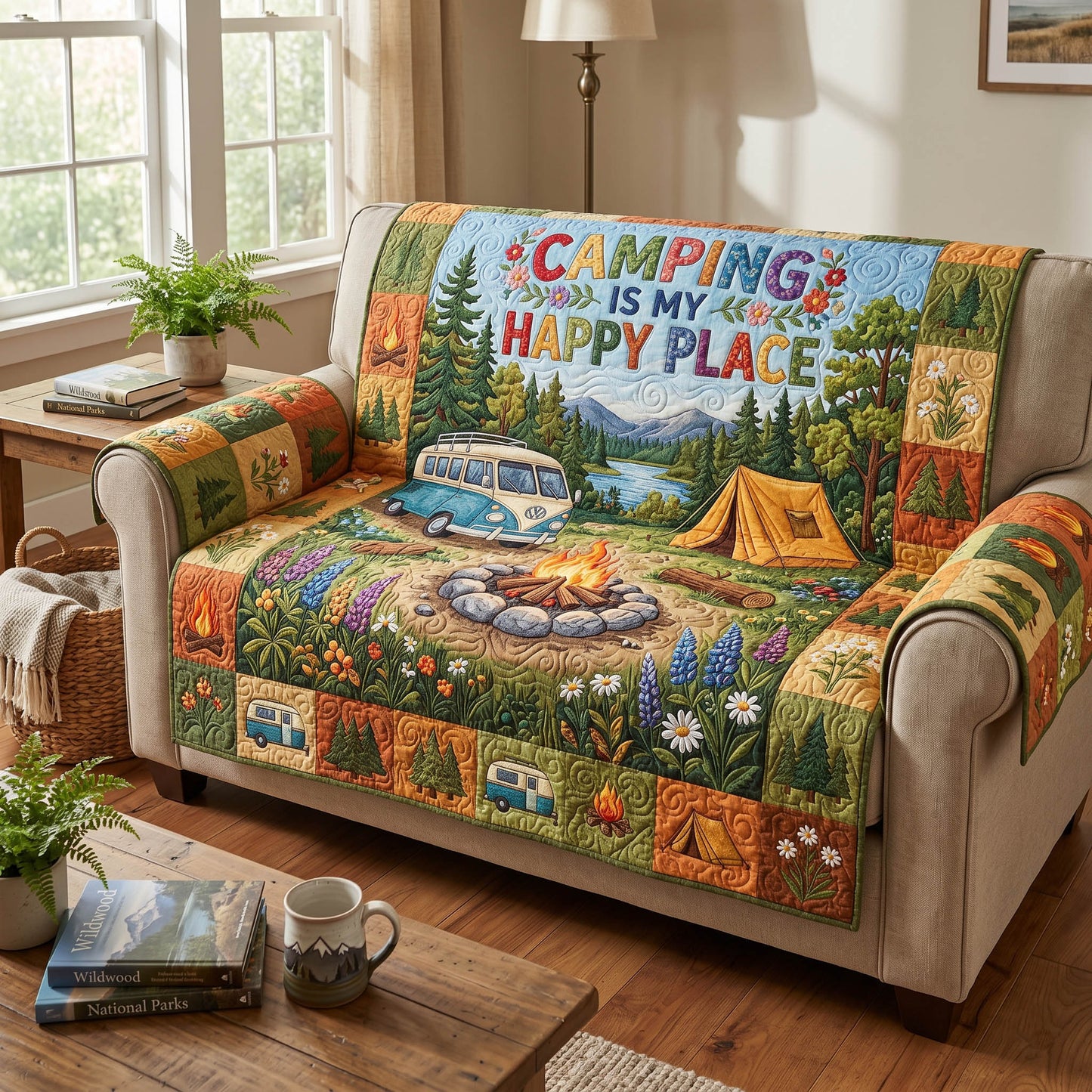 Camp Vibes Quilted Sofa Cover NCU0TD2695