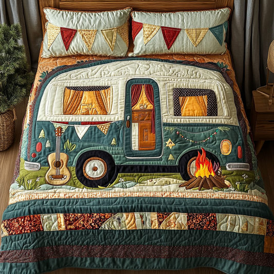 Camper Journey 3-Piece Quilted Bedding Set NCU0DK9689