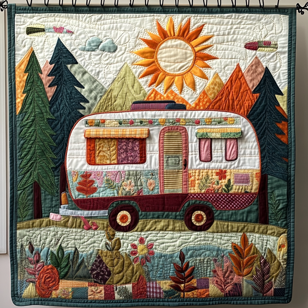 Camper Van Adventure Quilted Blanket NCU0DK9693