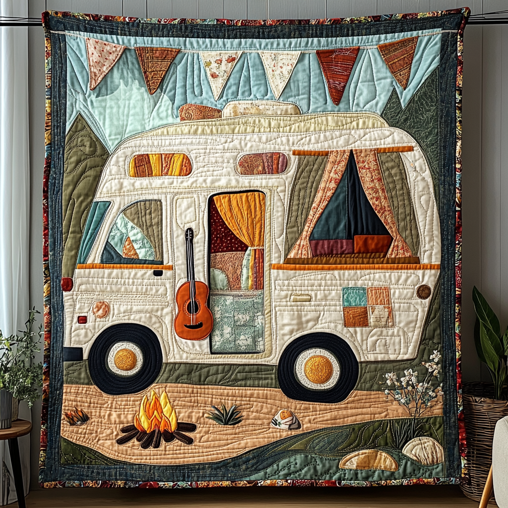 Camper Van Escape Quilted Blanket NCU0DK9692