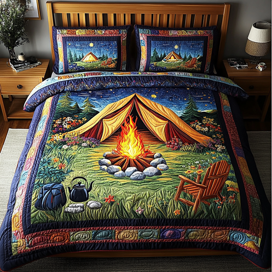 Campfire Dream 3-Piece Quilted Bedding Set NCU0VL2089