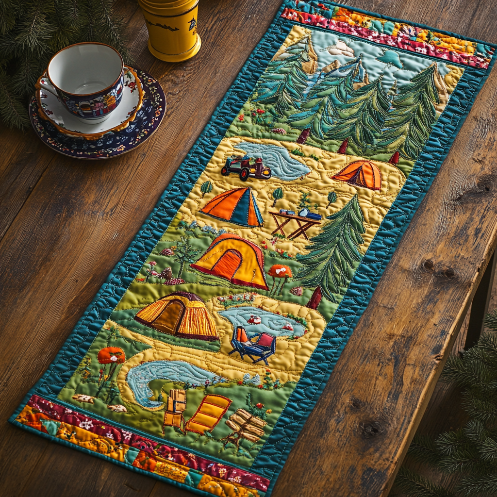 Campfire Glow Quilted Table Runner NCU0PD776