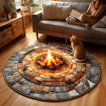 Campfire Night Circle Quilted Round Mat NCU0TD1651