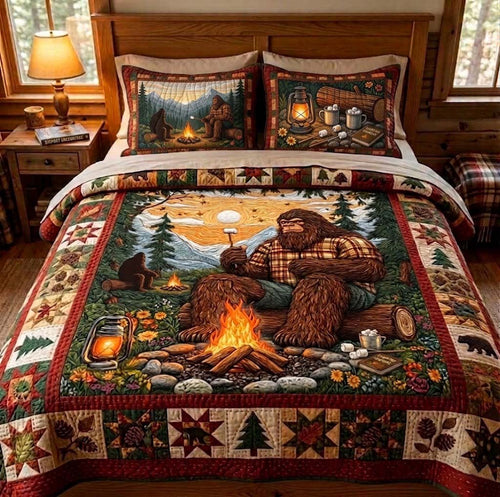 Campfire Sasquatch 3-Piece Quilted Bedding Set NCU0QD019