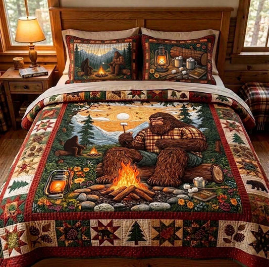 Campfire Sasquatch 3-Piece Quilted Bedding Set NCU0QD019