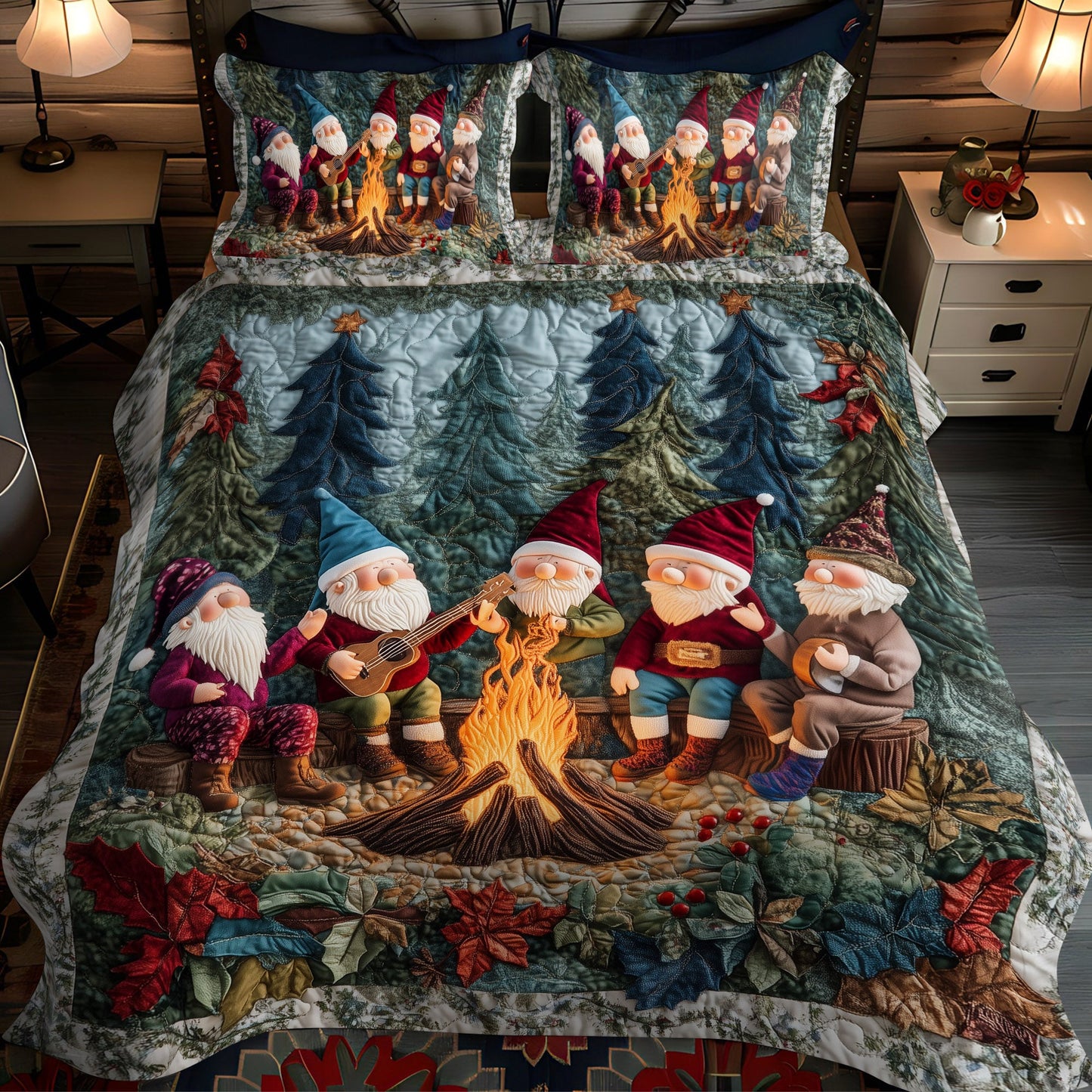 Campfire Serenade 3-Piece Quilted Bedding Set NCU0PT2656