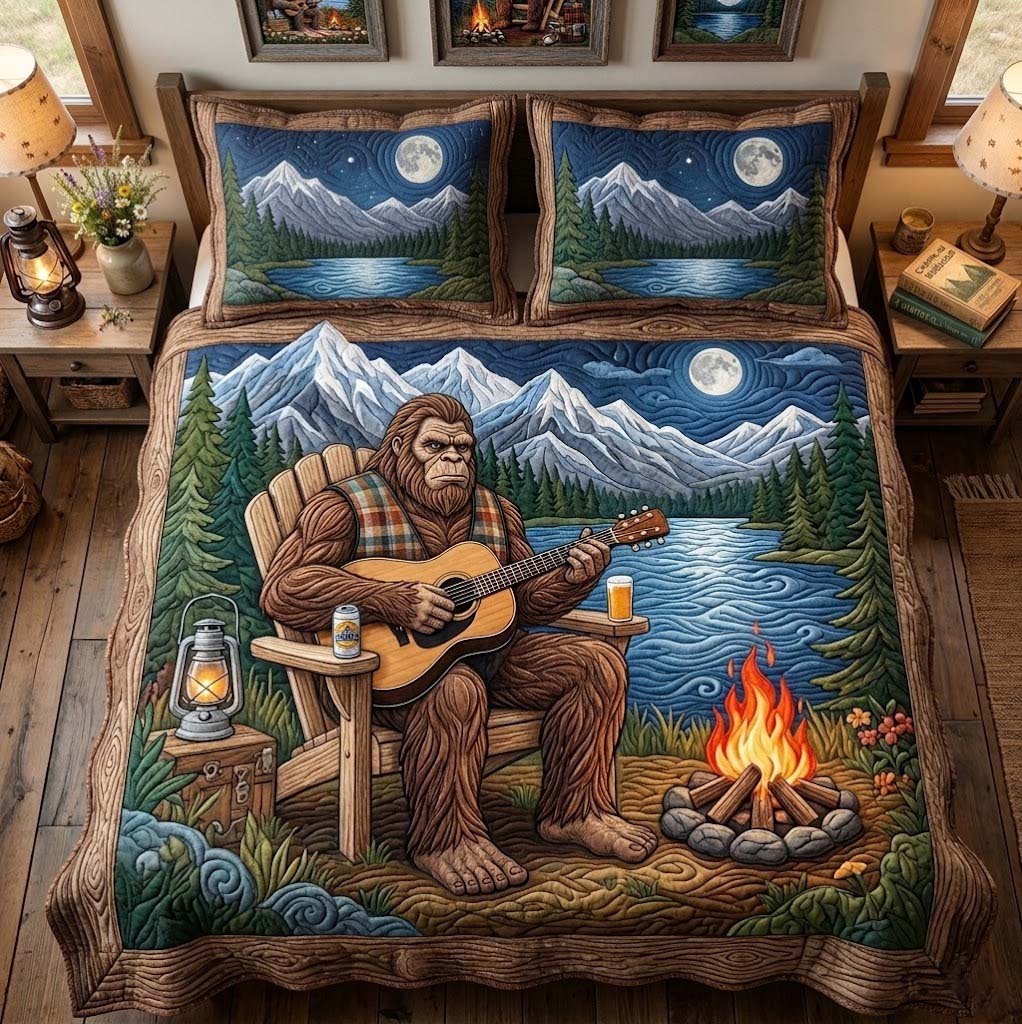 Campfire Strings 3-Piece Quilted Bedding Set NCU0QD023