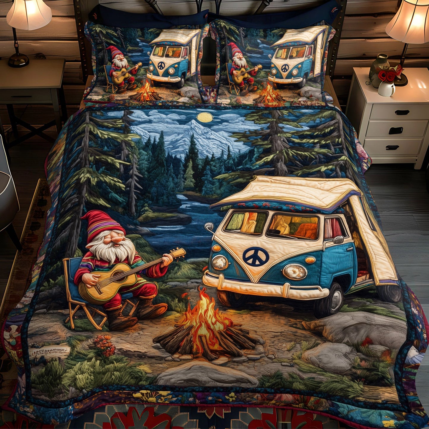 Campfire Tunes 3-Piece Quilted Bedding Set NCU0PT2657