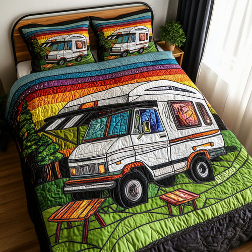 Campground Bliss 3-Piece Quilted Bedding Set NCU0PT6342