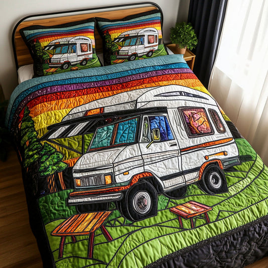 Campground Bliss 3-Piece Quilted Bedding Set NCU0PT6342