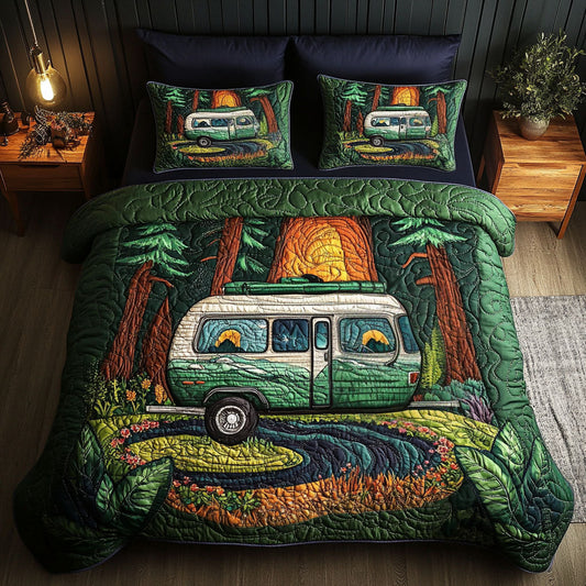 Camping Caravan 3-Piece Quilted Bedding Set NCU0NT6095